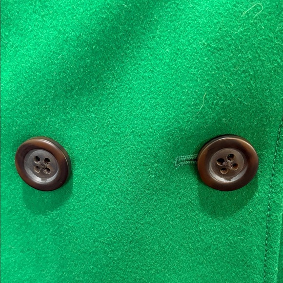 Old Navy sz L Kelly green wool blend preppy pea coat - Picture 3 of 10